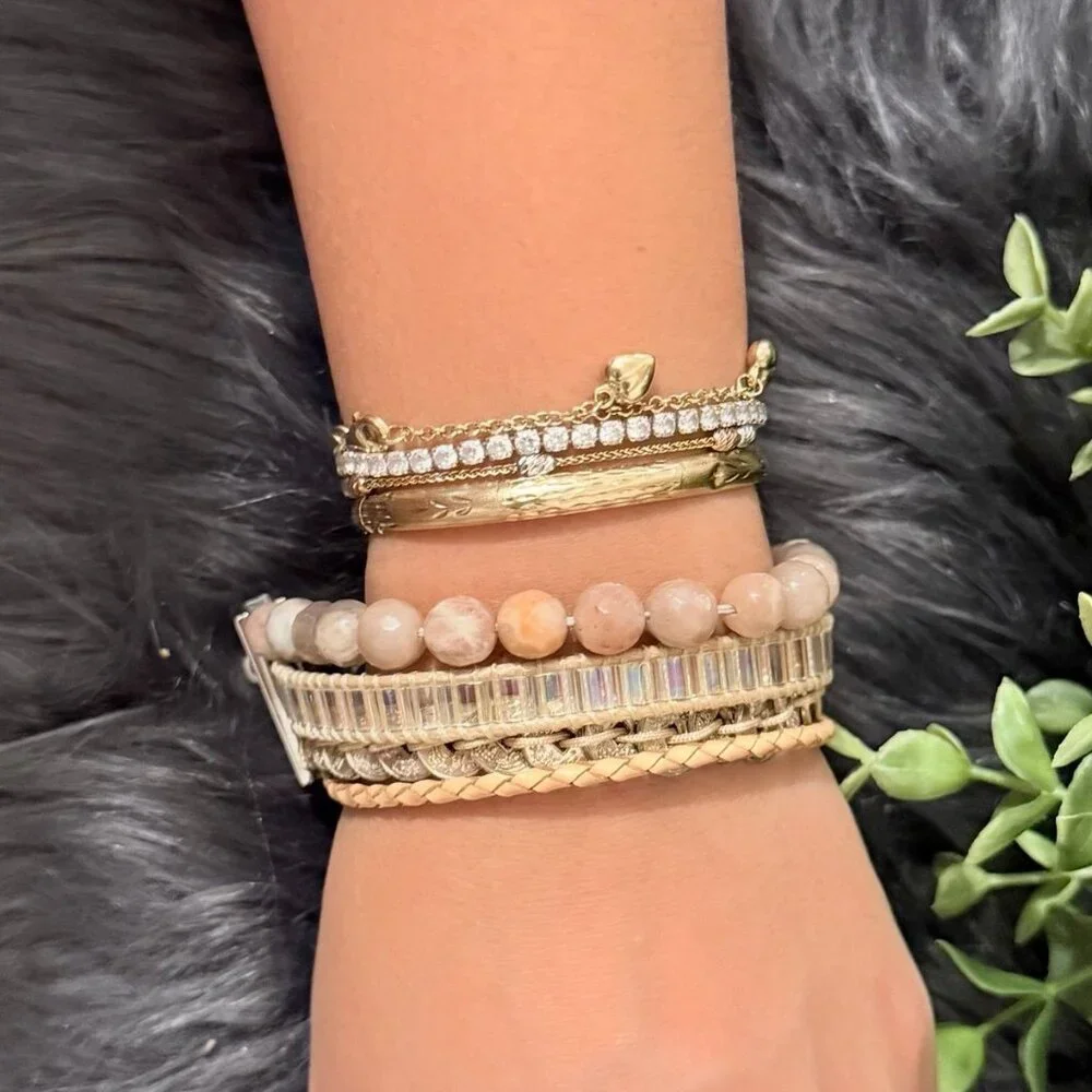 Victoria‎ Emerson Pink Beads/Braided Multistrand Bracelet